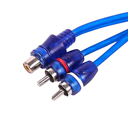Skar Audio 1-Female to 2-Male RCA Y-Adapter (12-inches) Interconnect Cable - SKARRCA-1F2M - size: 1-Female to 2-Male Y-Adapter - 1 foot