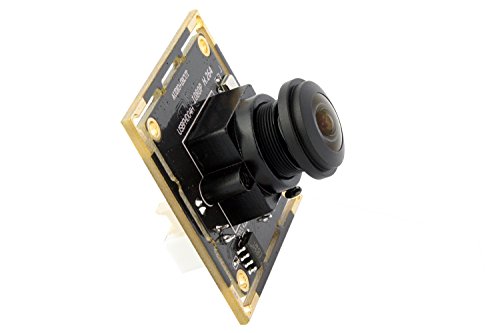 ELP H.264 1080P USB Camera Module with Microphone Wide Angle Fisheye Webcam | 180degree FHD PC Camera for Computer, UVC USB2.0 Lightburn Camera for Laser, Home Security, Embedded Machine Vision, Robotics - size: 180degree lens