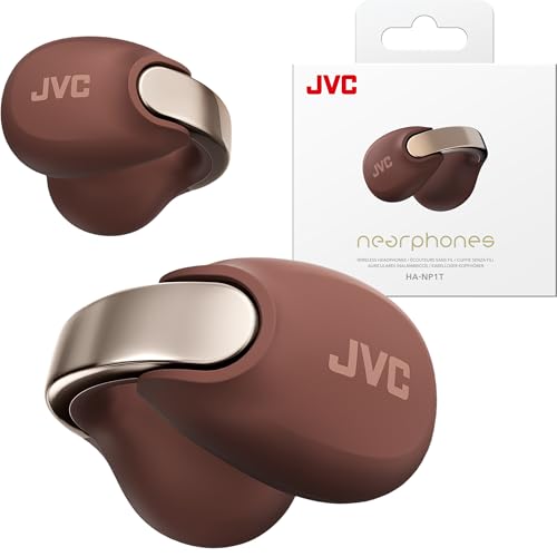 JVC Nearphones Open Ear True Wireless Headphones - Open Ear Earbuds - Bluetooth 5.3-24H Playback - IPX4 Water Resistant - Built-in Mic - Awareness & Comfort - Ear Clip Earbuds - HANP1T - color: Maroon