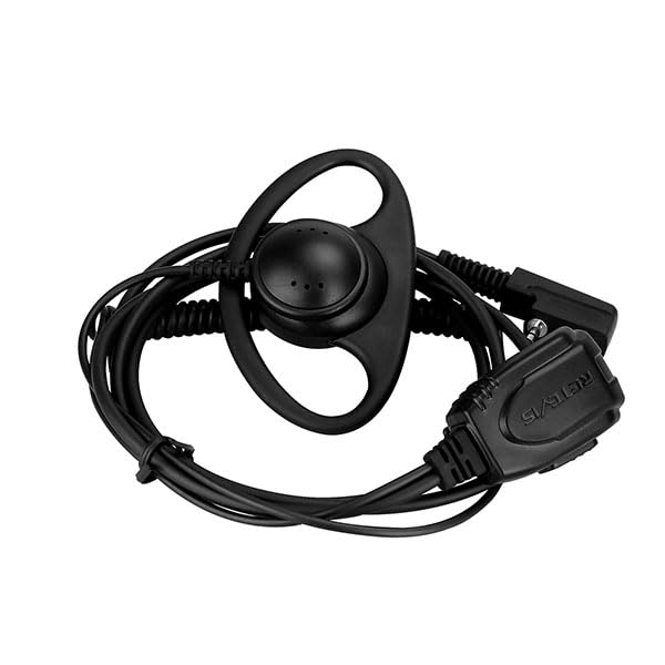 Retevis Walkie Talkie Earpiece with Mic, for RT22/RT68/RT21/H777/RT68H | Coil Tube, 2 Pin, Compatible with Pxton, Baofeng, Kenwood Two Way Radios, Radio earpiece(2 Pack)
