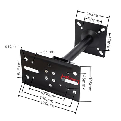 Universal Speaker Wall Ceiling Mounts, Heavy Duty Dual Black Bookshelf | Speaker Mounting Brackets, Support up to 80lb, Home Surround Sound System Holders and Stand, Adjustable Distance Swivel Tilt