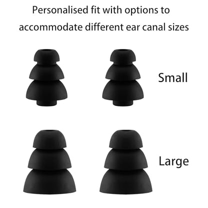 Replacement Triple Flange Ear Tips for KZ ZS10 Pro Earbuds, S/L | Soft Silicone Earbud Tips, 6 Pairs