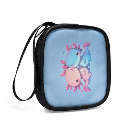 Cute Axolotl Carrying Earphone Case Pouch Storage Bag Holder-Earbud Case Headphones Storage Bag Pouch for Headphone, Bluetooth - color: Cute Axolotl