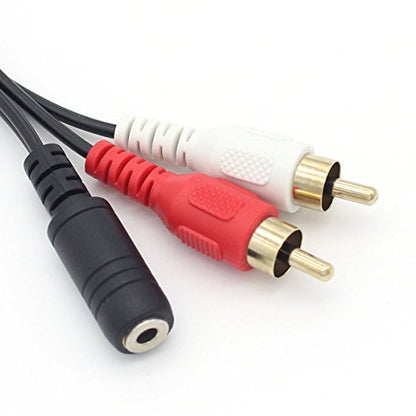 3.5mm to RCA Audio Cable,Gold Plated 3.5mm Female to 2RCA Male Stereo Y Splitter Audio Cable for Smartphones,MP3, Tablets,Speakers,Home Theater - 3.5 Female to 2RCA 30cm - size: 3.5mm Female to 2RCA 0.3m