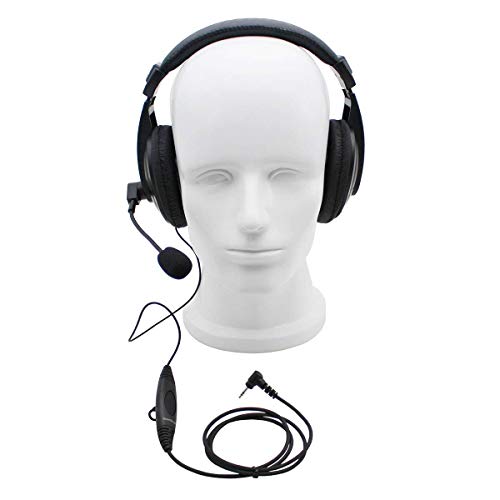Professional Noise Cancelling Radio Overhead Headsets Headphones with PTT Boom Mic for Motorola MH230R MT350R MT352R MS355R MR355R Talkabout 2 Two Way Radio Walkie Talkie 1-pin
