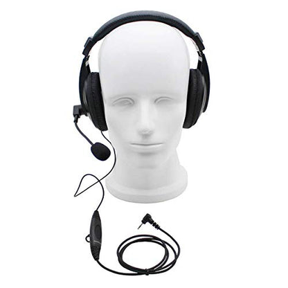 Professional Noise Cancelling Radio Overhead Headsets Headphones with PTT Boom Mic for Motorola MH230R MT350R MT352R MS355R MR355R Talkabout 2 Two Way Radio Walkie Talkie 1-pin