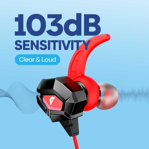 FASTER GH-1C USB-C Wired Gaming Earphones with Detachable Mic, 4.2 ft Cable | 10 mm Driver In-Ear Gaming Headset, detachable microphone. For use with PC, Laptop, PS5, Xbox, Android, iPhone