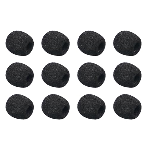 12 PCS Lavalier Microphone Windscreen Foam Cover Lapel Mic Mini Windscreen Cover, Mini Size Foam Windscreen Cover Lapel Microphone Replacement Kit(7mm/0.27" diameter) - size: 0.28inch diameter for normal lavalier microphone