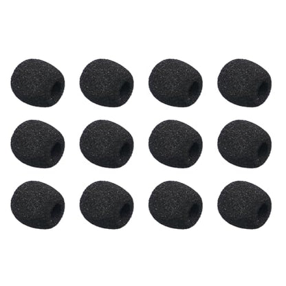 12 PCS Lavalier Microphone Windscreen Foam Cover Lapel Mic Mini Windscreen Cover, Mini Size Foam Windscreen Cover Lapel Microphone Replacement Kit(7mm/0.27" diameter) - size: 0.28inch diameter for normal lavalier microphone