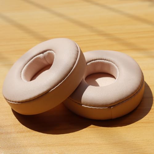 Beats Solo 3 Ear Pads Replacement, BUTIAO Soft Protein Leather Memory Foam Headphone Earpads Ear Cushions Pad for Beats by Dre Solo 3 Wireless & Solo 2 Wireless Over Ear Headsets (Champagne) - color: Champagne