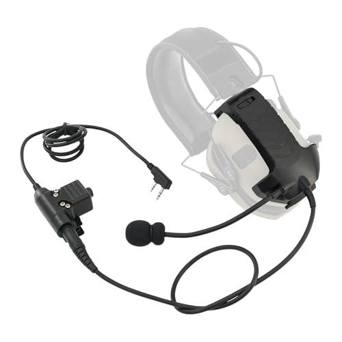 Microphone & PTT for Walker's Razor Noise Cancelling Headphones Airsoft（Black） - color: Black