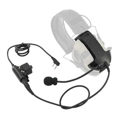 Microphone & PTT for Walker's Razor Noise Cancelling Headphones Airsoft（Black） - color: Black