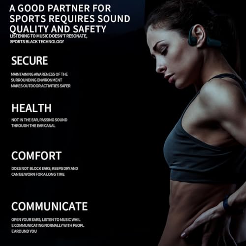 AYI True Bone Conduction Bluetooth Headphones Open Ear Headset Painless Wear Stereo Earphone 11H Playtime Lightweight Stable & Comfortable Sports Headphone for Driving Bicycling Running Skiing-White - color: B8 White