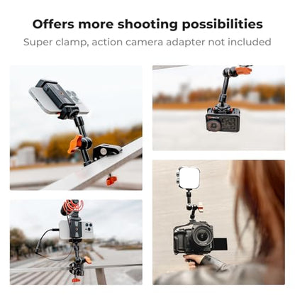 K&F CONCEPT 6" Magic Arm 1/4" Screw Articulating Mini Arm | 360° Ballhead Mount for Monitor, LED Light, Webcam, MS31 - size: 6 Inch