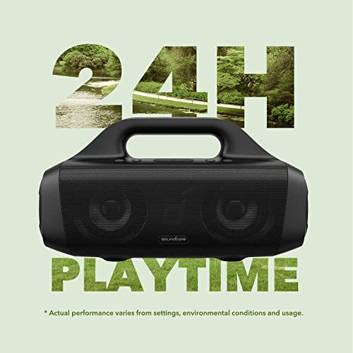Soundcore Anker Motion Boom, Portable Bluetooth Speaker, IPX7, BassUp | 24H Playtime, App, Built-in Handle, Outdoor Speaker for Camping, Pool, Beach, Backyard