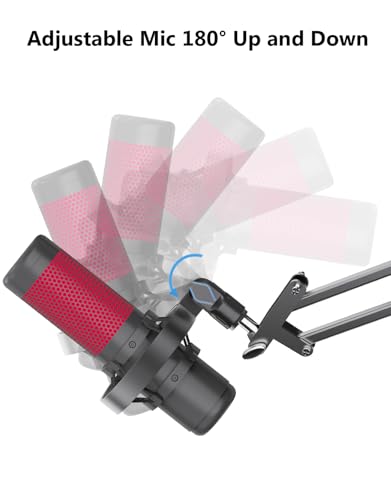 Microphone Shock Mount for HyperX QuadCast, Custom, Durable, with Adapters | Metal Outer Ring, Anti-Vibration, Durable Replacement, Works with Mic Stand and Boom Arm, 3/8" and 1/4" Screw Adapters - size: HyperX QuadCast Shock Mount