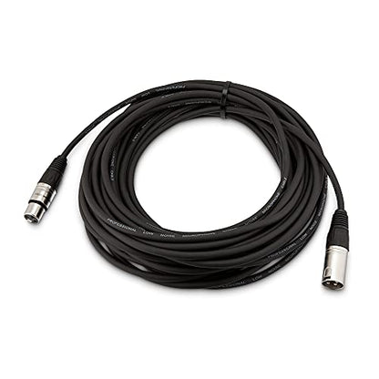 Amazon Basics XLR Microphone Cable for Speaker or PA System, Recording Studio, All Copper Conductors, 6MM PVC Jacket, 50 Foot, Black (Pack of 2) - size: 50 Feet (Pack of 2), style: 1-Pack