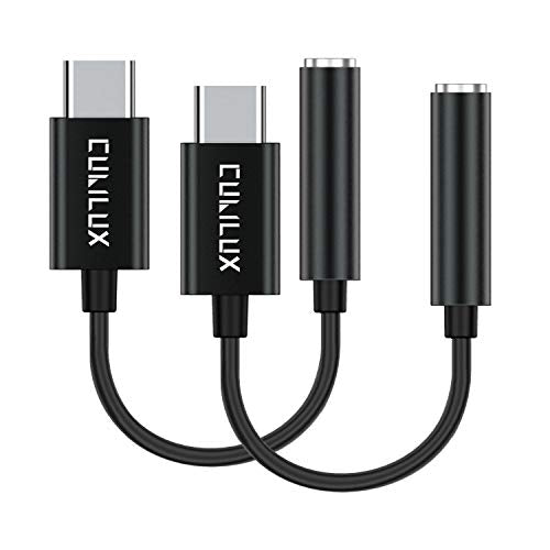 2-Pack USB C Headphone Adapter Compatible with iPhone 17/16/15, iPad Pro 13/12.9/11, iPad Air 13/11, Pixel 10/9/8/7/6 Pro 9a/8a/7a/6a, Type C to 3.5mm Audio Dongle - color: Black, 2 Packs