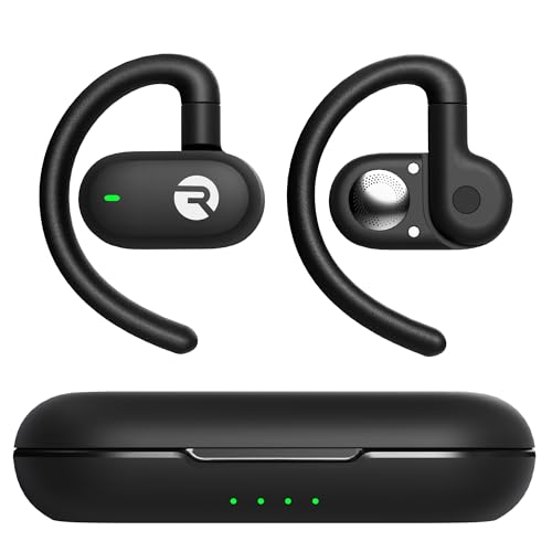 Raycon Fitness Open Ear Earbuds – Open Ear Headphones, Earbuds Wireless Bluetooth, Running Headphones, Sweat & Water-Resistant Earphones, 40 Hours Battery Life (Black) - color: Black