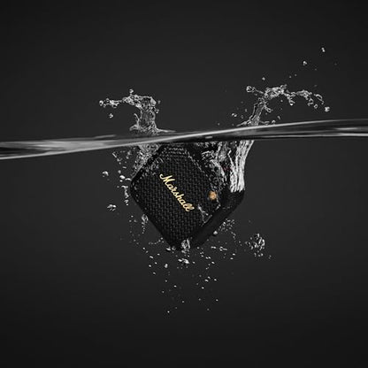 Marshall Willen II Portable Bluetooth Speaker - Rugged Waterproof/Dust-Proof Design | Loud Stereo Sound, Deep Bass | Compact and Wireless for Travel and Outdoors - Black and Brass - color: Black