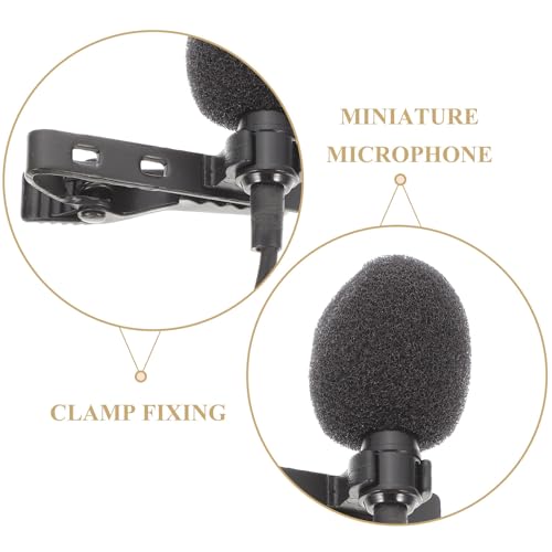 Garneck 2pcs Lavalier Microphone Clip with 3.5mm Jack for Laptop and Tablet, High Sensitivity Mini Phone Microphone with Long Cable for Lecture Recording and Rap Recording Equipment