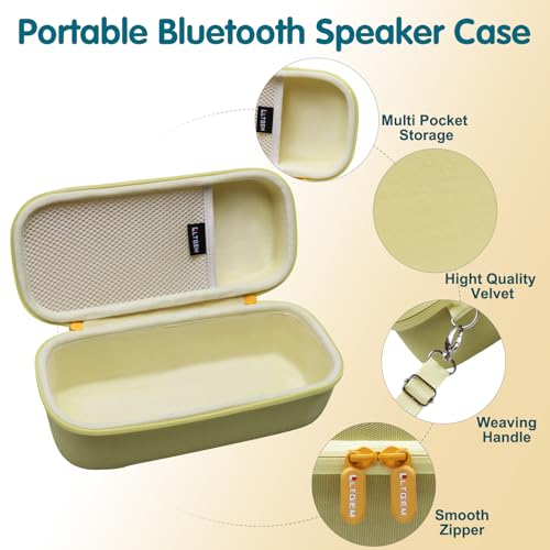 LTGEM Speaker Case Compatible with Bose SoundLink Plus Portable Bluetooth Speaker, Office Travel Carrying Storage Bag - Yellow(Case Only) | Hard EVA Shell, Water-Resistant, Shock Protection, Scratch-Resistant Interior, Portable Travel Storage Case Only -