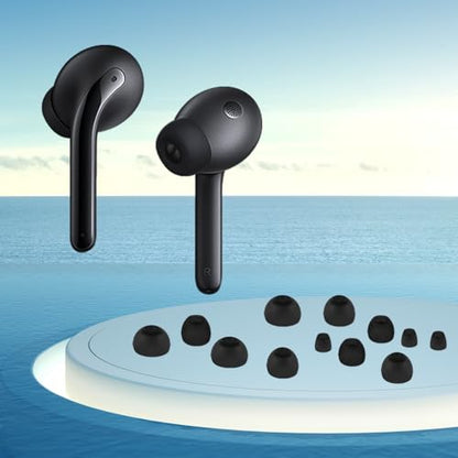 Extra Small Earbuds Tips Replacement Earbud Tips Soft Silicone Earbuds for in-Ear Headphones Extra Small Ear Tips for in Ear Earbuds(12 Pairs,Black)