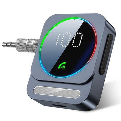 Bluetooth Aux Adapter, SONRU Bluetooth 5.3 Receiver for Car, Wireless Audio Receiver for Car/Home Stereo/Wired Headphones/Speaker, Dual AUX Outputs, RCA AUX 3.5mm - color: Silver