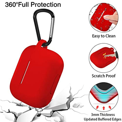 Lerobo for AirPods Pro 2nd/1st Case with Keychain, Red | Soft Silicone Protective Cover Compatible with Apple AirPod Pro Case for Women Men, Scratchproof, Shockproof, Dustproof - color: Red