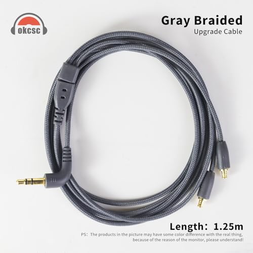 HBC13 A2DC Replacement Cable,for Audio-Technica 4 Cores High-Purity OFC Silver-Plated, Compatible with CKR100iS/CKS1100/CKS1100iS/ATH-CM2000Ti/ATH-CK2000Ti etc, 3.5mm Straight 4FT