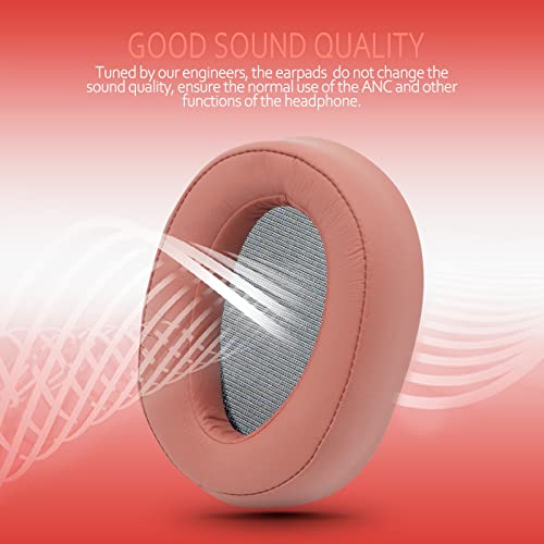 Krone Kalpasmos Replacement Earpads for Sony WH-H900N h.Ear on 2 & Sony MDR-100ABN Headphones, Sony Headphone Cushions Compatible with Sony 900N, Sony WH H900N earpads with Soft Foam Leather,Light Red - color: Light Red