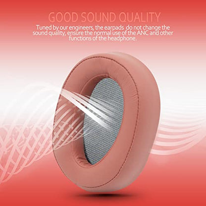 Krone Kalpasmos Replacement Earpads for Sony WH-H900N h.Ear on 2 & Sony MDR-100ABN Headphones, Sony Headphone Cushions Compatible with Sony 900N, Sony WH H900N earpads with Soft Foam Leather,Light Red - color: Light Red