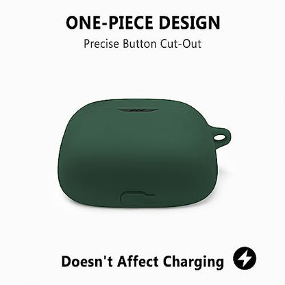 Geiomoo Silicone Case for JBL Tune Buds, Protective Cover with Carabiner (Emerald Green) - color: Emerald Green