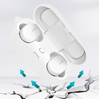 Compatible with Bose Sport Earbuds Case, Youkei Silicone Case Cover Easy Carrying Protective Case Cover Compatible with Bose Sport Earbuds (White) - color: White