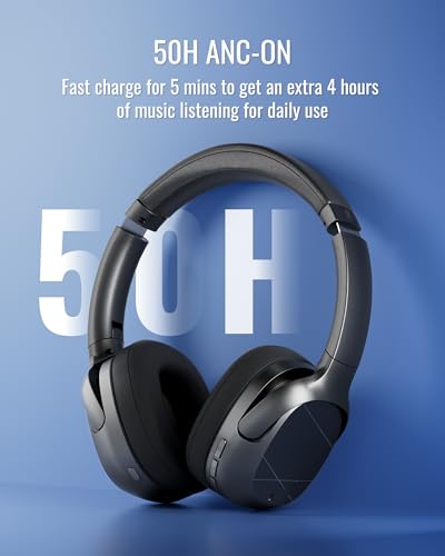 Hybrid Active Noise Cancelling Headphones, Wireless Over Ear Bluetooth - color: Matte Black