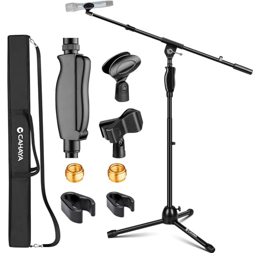 CAHAYA Tripod Mic Stand Boom Arm Floor One-Button Release Height Adjustable