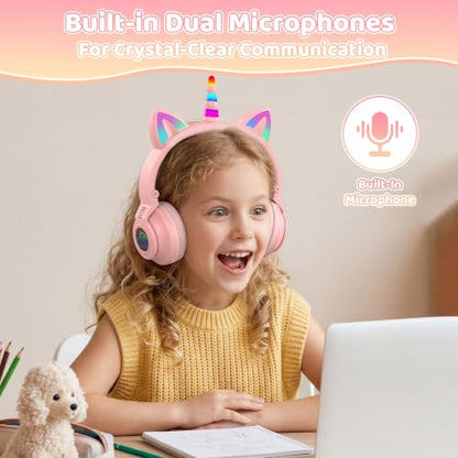 Kids Wireless Bluetooth Headphones for Ages 2+ - color: Pink