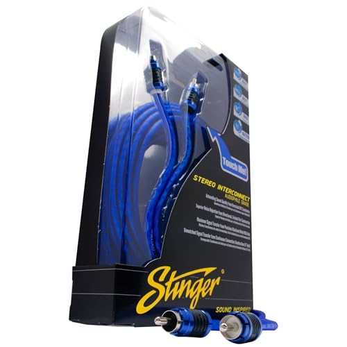 STINGER 2-Channel 3 FT 6000 Series Audiophile Grade RCA Interconnect Cable, Subwoofer Cable (2-Channel, 3 feet) | For amplifier and subwoofer signal runs, clean stereo transfer, molded connectors, car stereo install, left-right pair
