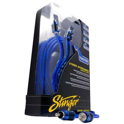 STINGER 2-Channel 3 FT 6000 Series Audiophile Grade RCA Interconnect Cable, Subwoofer Cable (2-Channel, 3 feet) | For amplifier and subwoofer signal runs, clean stereo transfer, molded connectors, car stereo install, left-right pair
