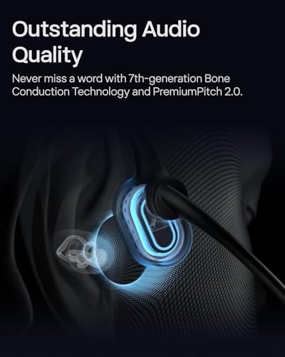 OpenComm2 2025 Upgrade-Open-Ear Bone Conduction Headphones, Wireless Bluetooth Headset with Noise Canceling Mic & Mute Button for Work Calls and Meetings (Renewed) - style: OpenComm2