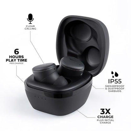 Altec Lansing - Wireless Sport Earbuds, Waterproof, Bluetooth - color: Black