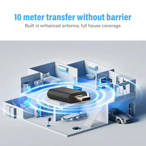 BT5.4 Wireless Audible Transmitter Low Latency Sound Adapter for LE Audio with Stable Connection for Music Sharing Suitable for All Devices