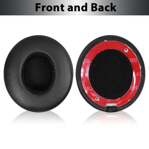 Solo3 Earpads Replacement, Ear Pads Cushions Compatible with Beats Solo 2 & Solo 3 Wireless On-Ear Headphones, Solo2 Solo3 Earpads with Soft Memory Foam & Protein Leather(Black) - color: Black