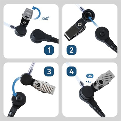 2 Way Radio Earphones with Cord Nylon Braided Design,Walkie Talkie Earpiece with Mic for Kenwood (2 Pack) - size: 2_PACK