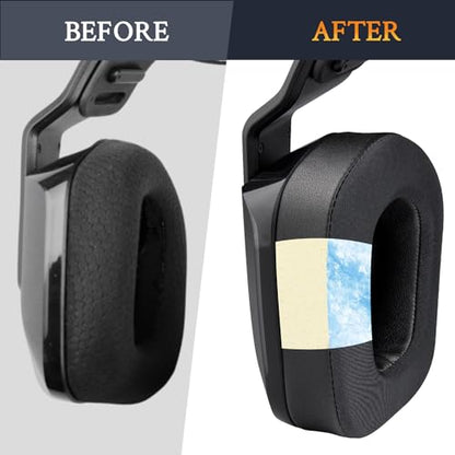SOULWIT Cooling Gel Earpads Replacement for Logitech G733/G535/G335 Lightspeed Wireless Gaming Headset, Ear Pads Cushions with Comfort Noise Isolation Foam - Black - color: Black