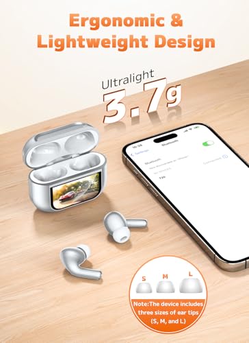 Wireless Earbuds, Bluetooth 5.4 Ear Buds, ENC Noise Cancelling Headphones with 48H Playtime, Bass Stereo Sound, Compatible with iPhone Air/17/16/15/14/Android, Pad - Sky Blue - color: Sliver