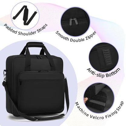 DJ Controller Case Gig Bag, Padded Nylon Audio Mixer Travel Case with Removable Strap - Compatible with Rodecaster Pro II, TC Helicon GoXLR, MG10XU 10 Channel Mixer Board (15.4" x 15" x 5.1")