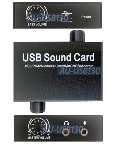 Plug-and-Play USB Sound Card for PC PS4 PS5 Android OS with Volume Bass Control