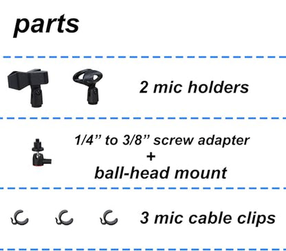 Mic Stand Floor Microphone Stand with Heavy Weighted Base, Adjustable Height from 18" to 63", Singing Stand with Mic Holder, Cable Clips - color: White