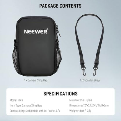 NEEWER Camera Sling Bag, Water Resistant Lightweight Compact Travel Case Crossbody for Photographers, Compatible with DJI Osmo Pocket 4 3 iPhone DSLR Mirrorless Small Photography Accessories, PB13 - style: Pb13